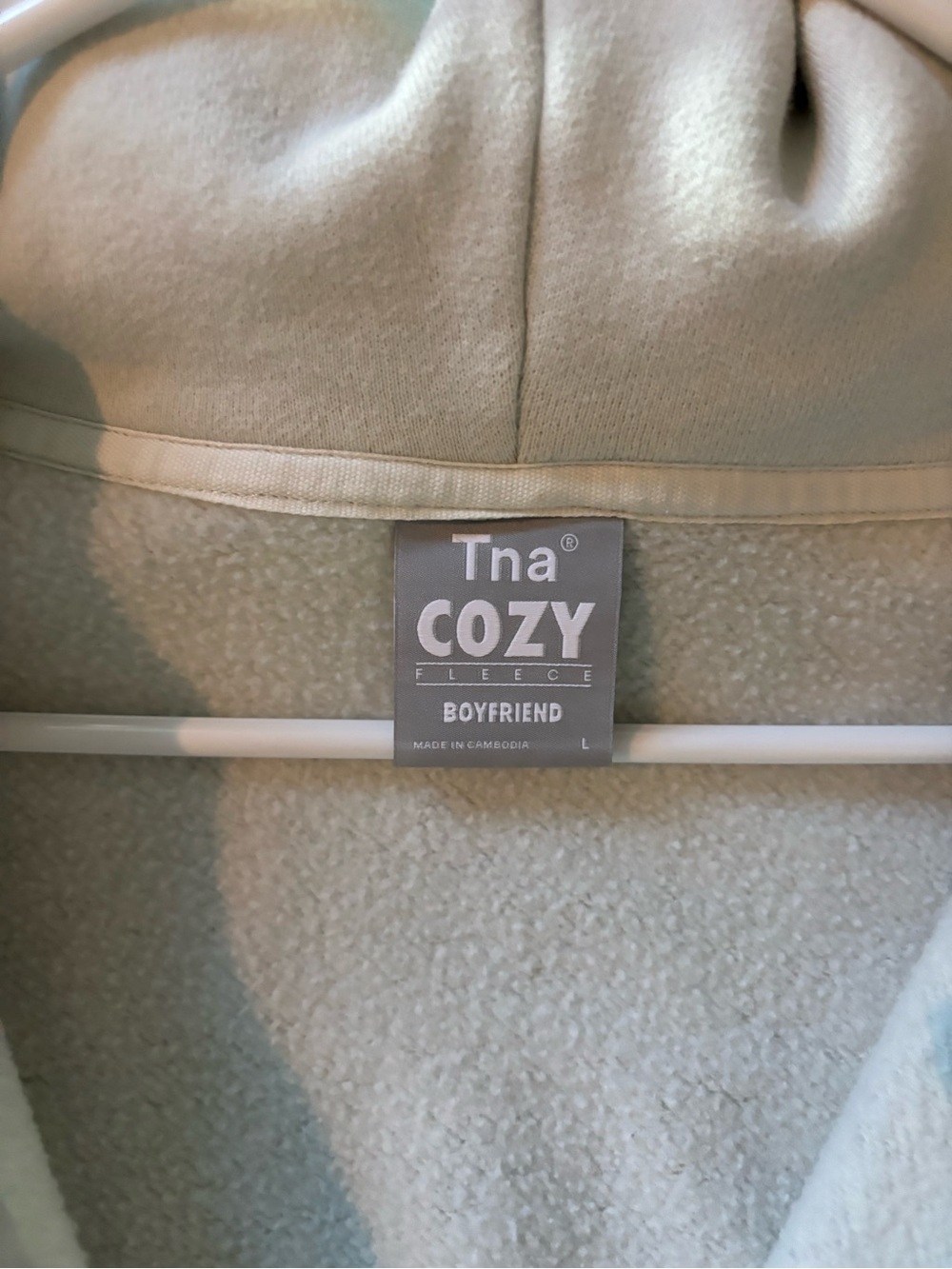TNA Cozy Fleece Boyfriend Jacket in Light Blue - Picture 2 of 2
